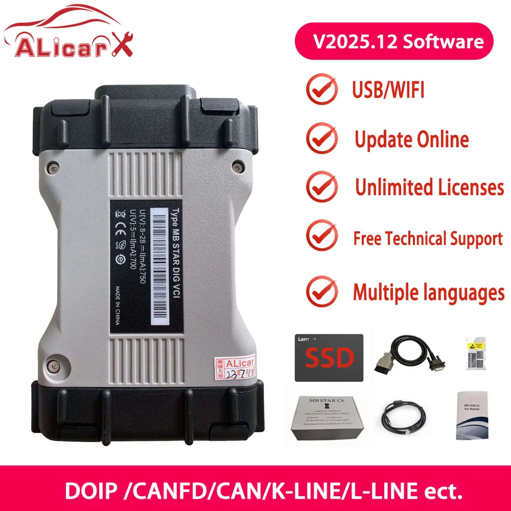 NEW MB STAR C6 DOIP Latest V2025.12 For New MBenzcar Free Update online Diagnostic&Programming Unlimited Ready To Use