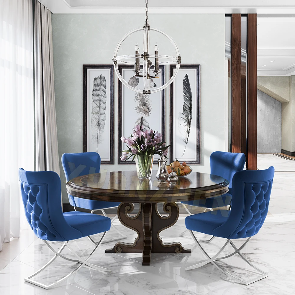 Metalowe meble do jadalni nowoczesne luksusowe krzesła do jadalni aksamitne krzesła do jadalni