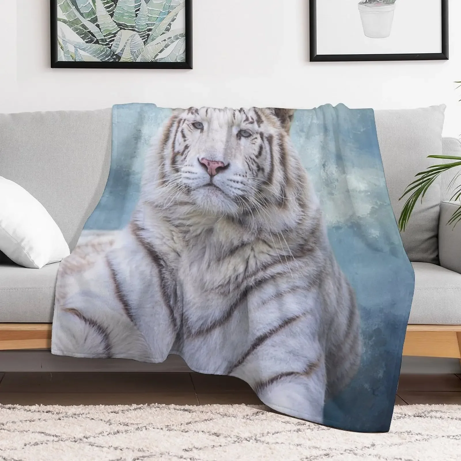 New White Bengal Tiger Throw Blanket Furrys Plush sofa bed Travel Blankets