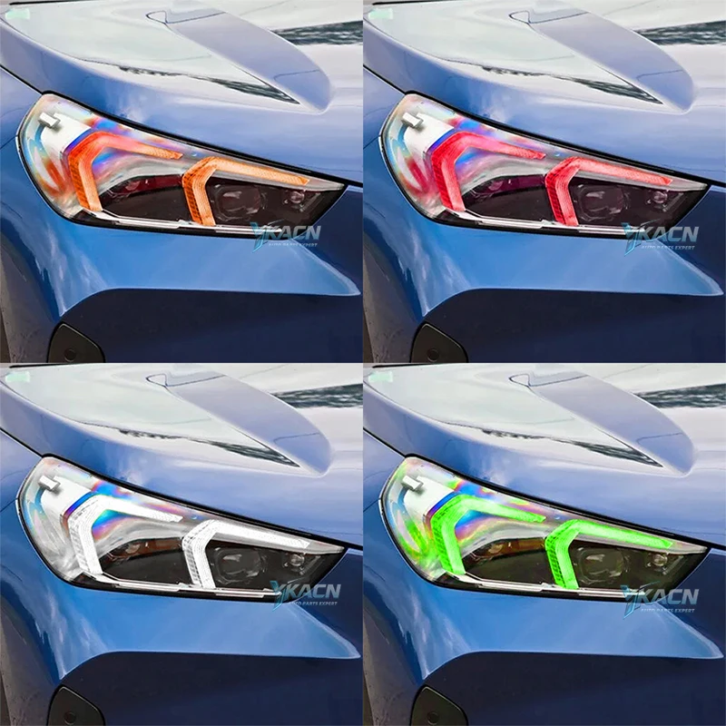 Светодиодные панели DRL с желтыми ангельскими глазами для BMW X1 U11 U12 2023-2024, светодиодные фары дневного света 63115A64445 63115A64446