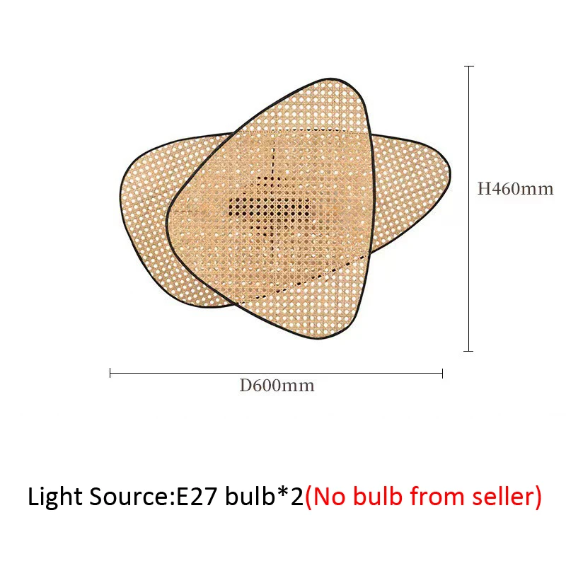 

Japanese Wall Light Creative Personality Style Zen Antique Bedside Wall Lamp Rattan Woven Corridor Light