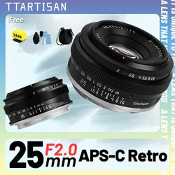 TTArtisan 25mm F2 APS-C Frame messa a fuoco manuale obiettivo principale per Sony E a6000 a6400 Fuji XT30 XT4 XS10 Nikon Zfc Canon EOS M EOSR M43 L