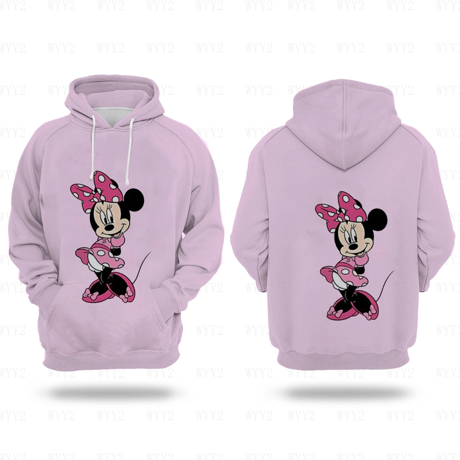 Felpa con cappuccio da donna stile autunno e inverno Disney Mickey Print felpa con cappuccio da donna allentata top da donna 2024