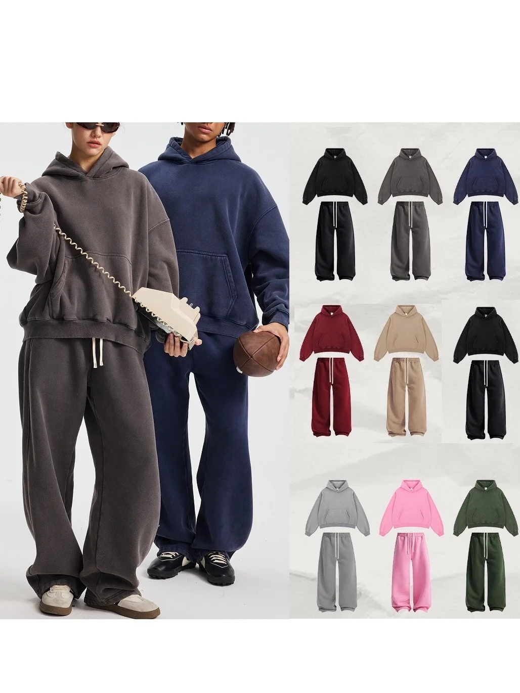 

Осень-зима, толстовка с капюшоном большого размера, комплект для мужчин и женщин, брюки на подкладке, повседневная спортивная одежда, молодежные длинные брюки све