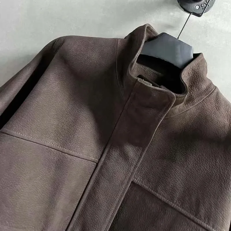 Kurze Damen-Jacke aus echtem Leder, Frühling und Herbst 2022, modisch importierte türkische Lederstoffe, stilvoller Mantel für Damen