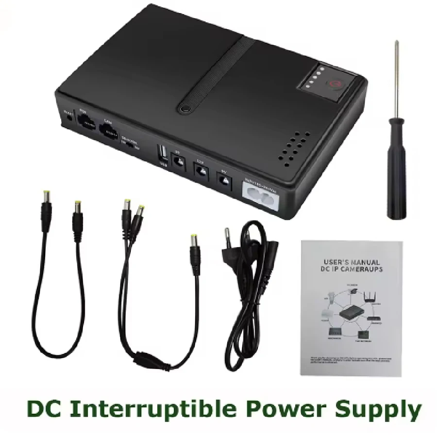 【Without Battery】Mini DC UPS Uninterruptible Power Supply 18650 Replaceable Battery Backup 5v 9v 12v 220V for Router Wifi Modem