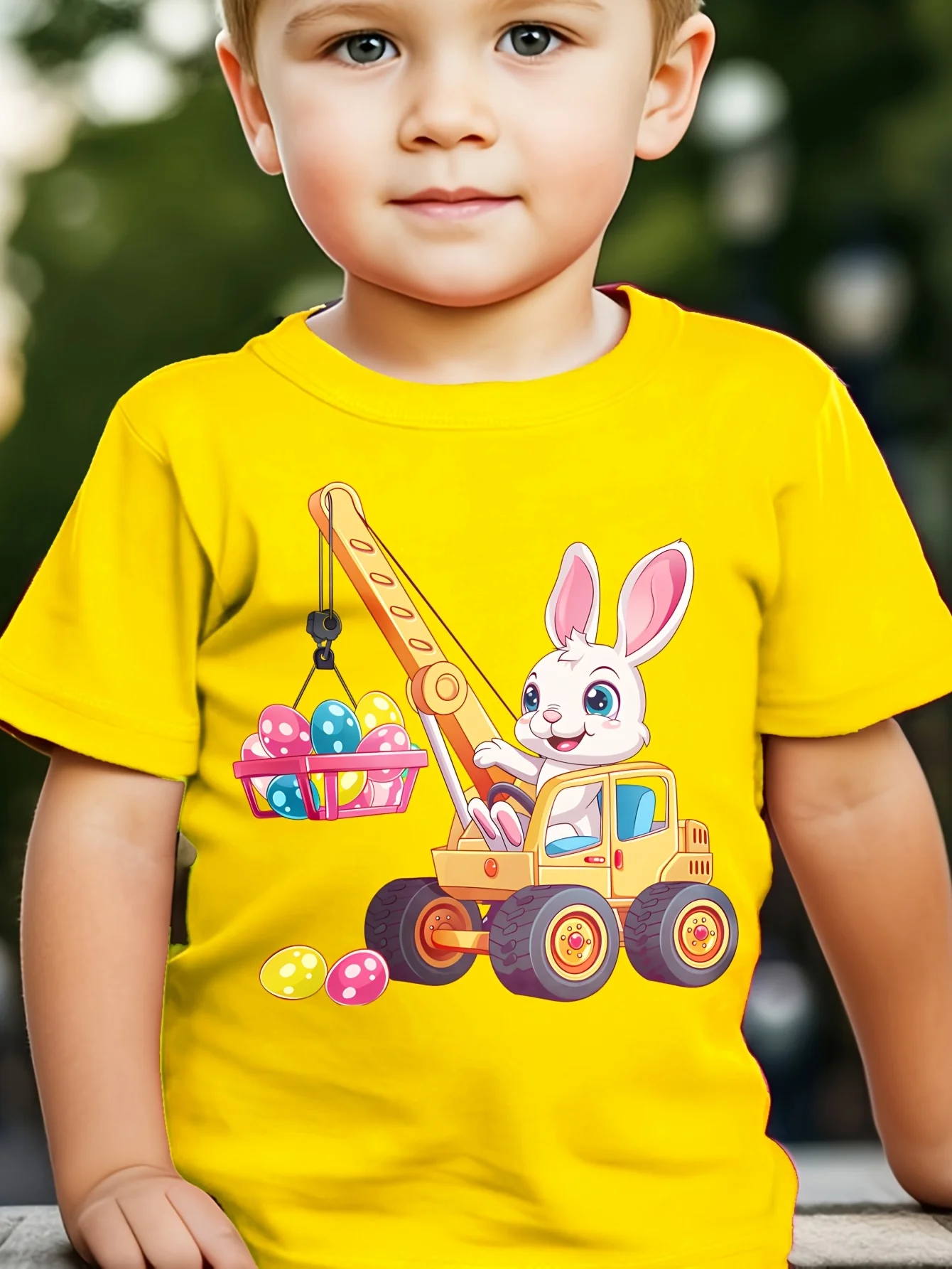 Easter Creative Fashion Cartoon Animal Printed Children's T-shirt Personalized Printed Casual Versatile Parent Child Top