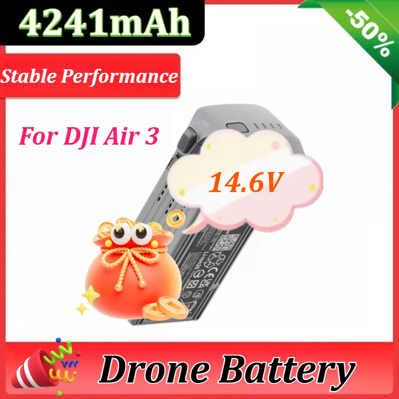 

4241mAh Battery for DJI Air 3 Battery Flight Time 46 Minutes Drone Air 3S Intelligent Flight Battery Accessories New in Stock