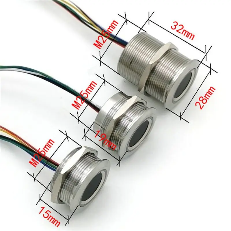 A76I-R503 Circular Round RGB Ring Indicator LED Control DC3.3V MX1.0-6Pin Capacitive Fingerprint Module Sensor Scanner