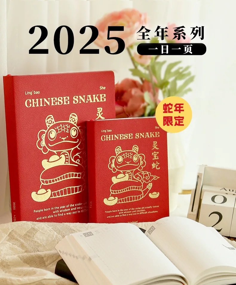 2025 Kinbor A6 A5-Notizbuch, komplettes Jahr, Tagebuch, Zeitplan, tägliche Notizbücher und Tagebücher, Zeitleiste, Wochenplan, Effizienz, Schulbüro – Detail 1