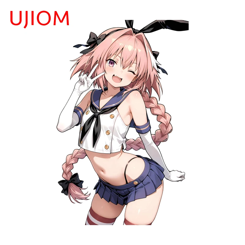 UJIOM Bunny Femboy Astolfo Graphics Wall Sticker Creative Sofa Wall Decal Occlusion Scratch Vinyl Kitchen Cupboard Decoration