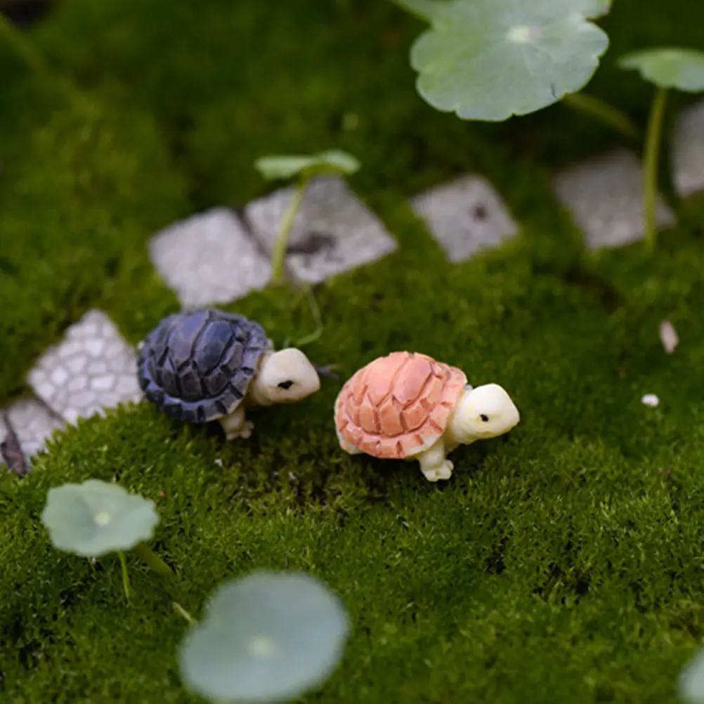 

22 Pcs Resin Turtle Decor Adorable Simulation Garden naments Mini L Desktop Plant Pot Crafts Photography Props