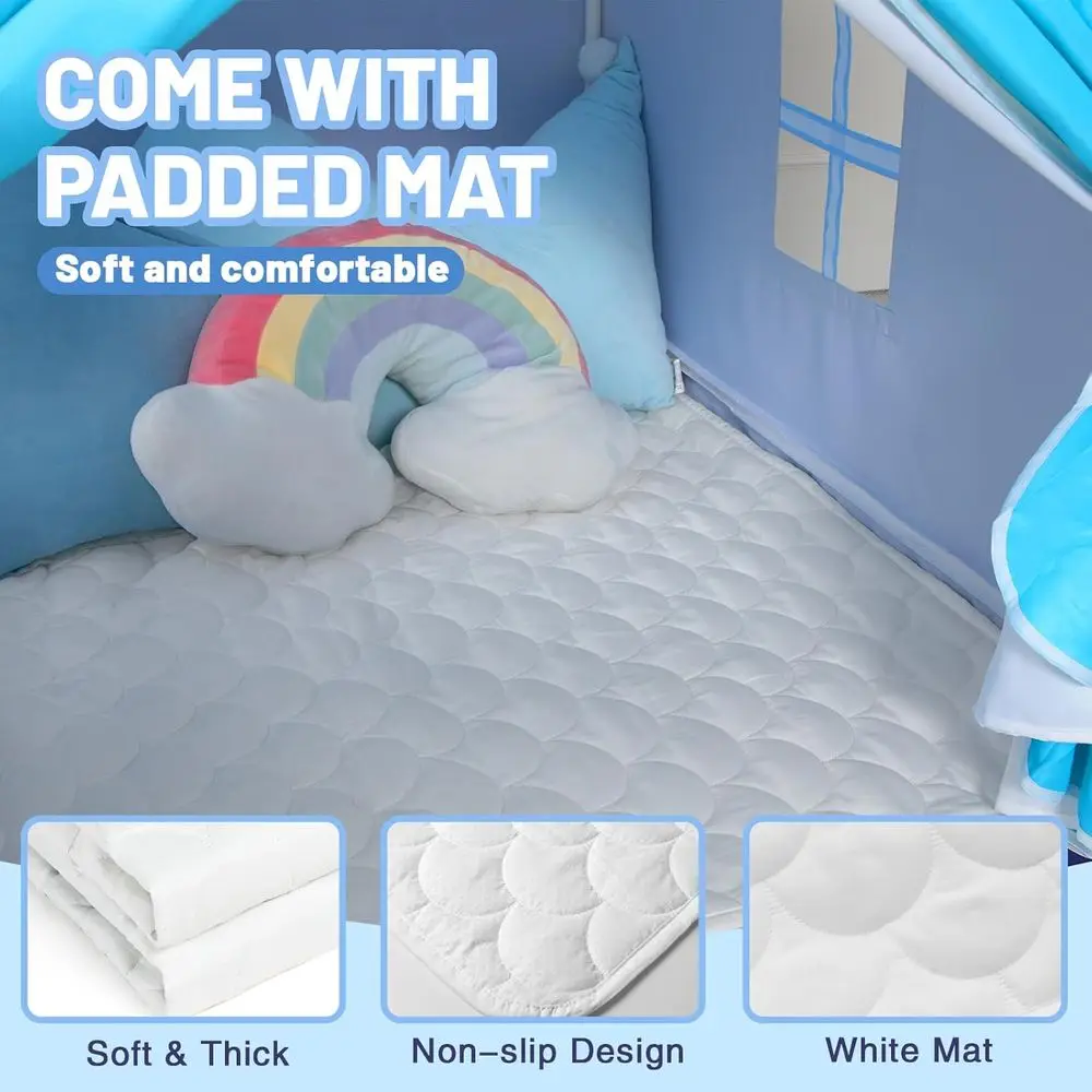 Barraca infantil com tapete, luzes estreladas – Barracas de brincar infantis para crianças, barracas internas para brincar, barraca de princesa para meninas