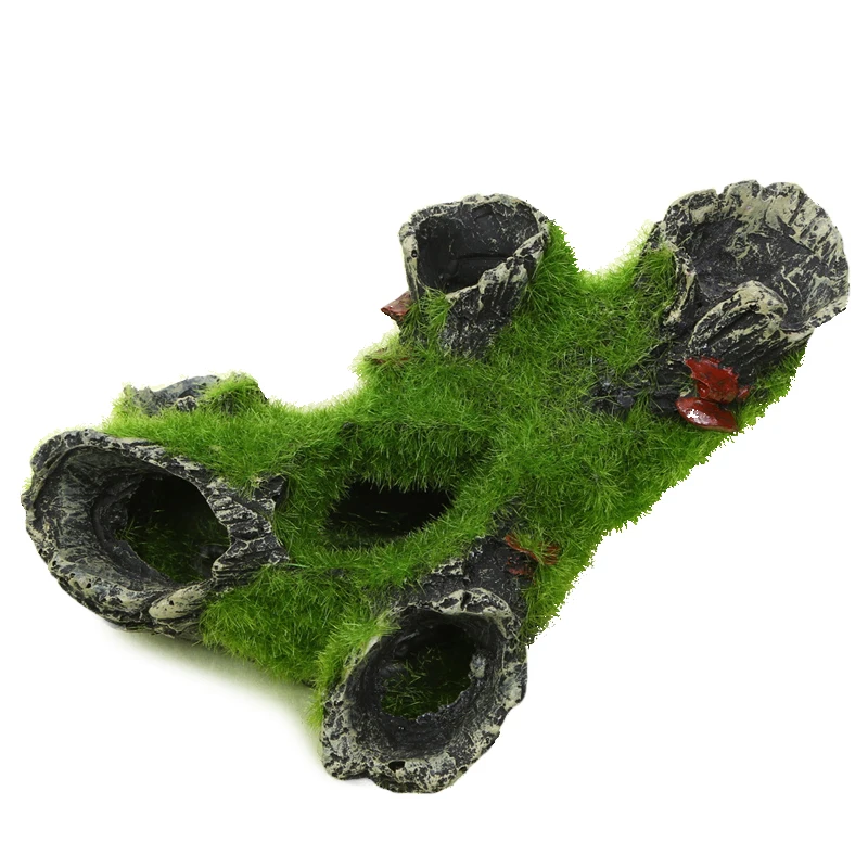Cueva oculta de cría, simulación de cueva de camarones, casa de resina, accesorios decorativos, casa de árbol, refugio, artes artesanales para paisajismo de acuario