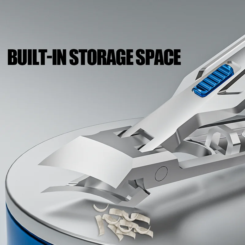 Grote opening, schuine nagelknipper, superscherpe en stevige vingernagel- en teennagelknipper, met spatwaterdichte opslagruimte