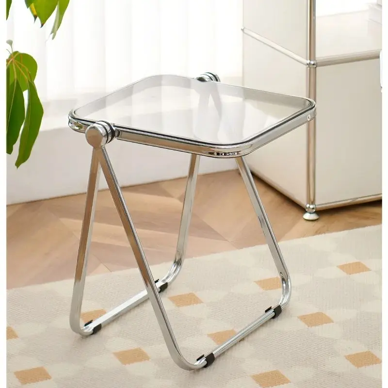 INS Transparent folding side table acrylic sofa Low side table Modern design corner small coffee table living room Furniture