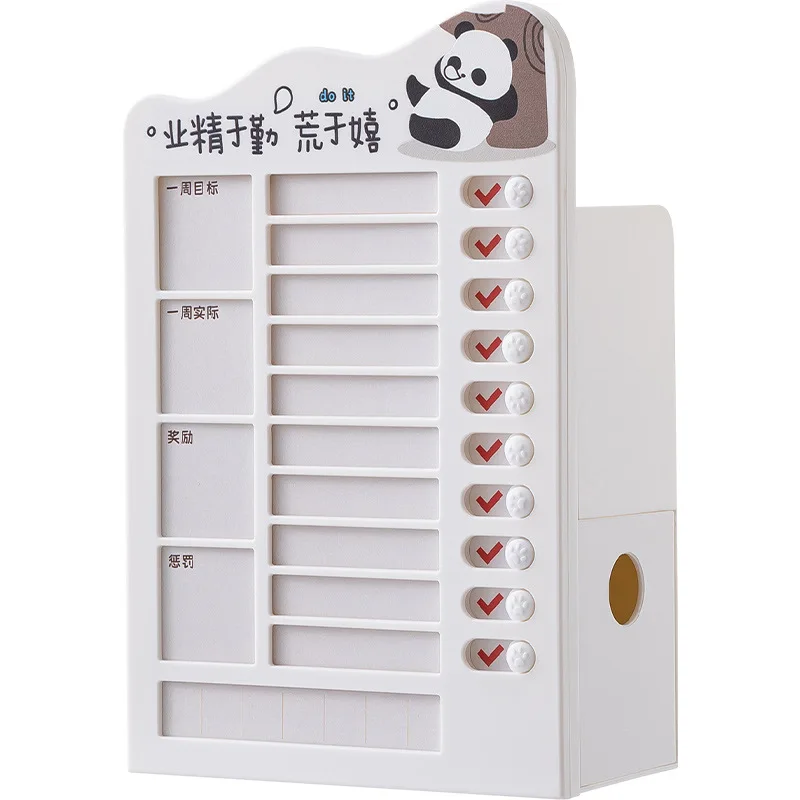 ساعة سطح المكتب الانضباط الذاتي في صندوق تخزين، تعلم الطلاب مع طاولة إدارة الوقت لحامل القلم