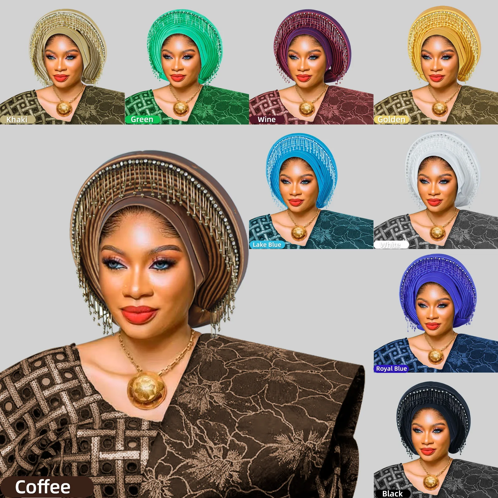 Already Made African Headtie Women's Turban Cap Female Head Wraps Nigeria Wedding Auto Geles Party Headwear Hat African Headtie