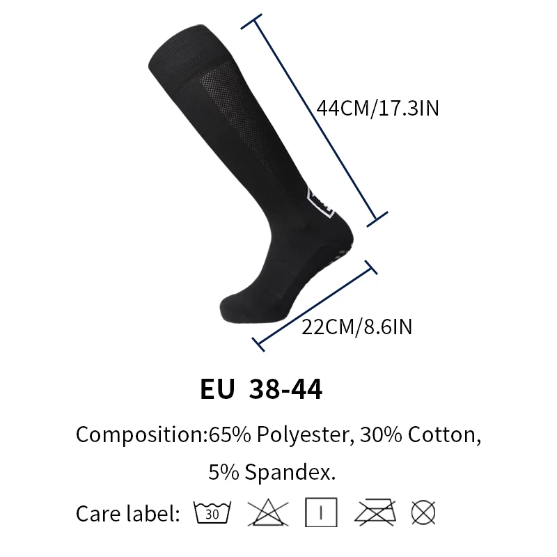 High Quality Football Accessories Black White Soccer Socks For Men Teenages Kids Over The Calf Baseball Rugby Athletic Sock