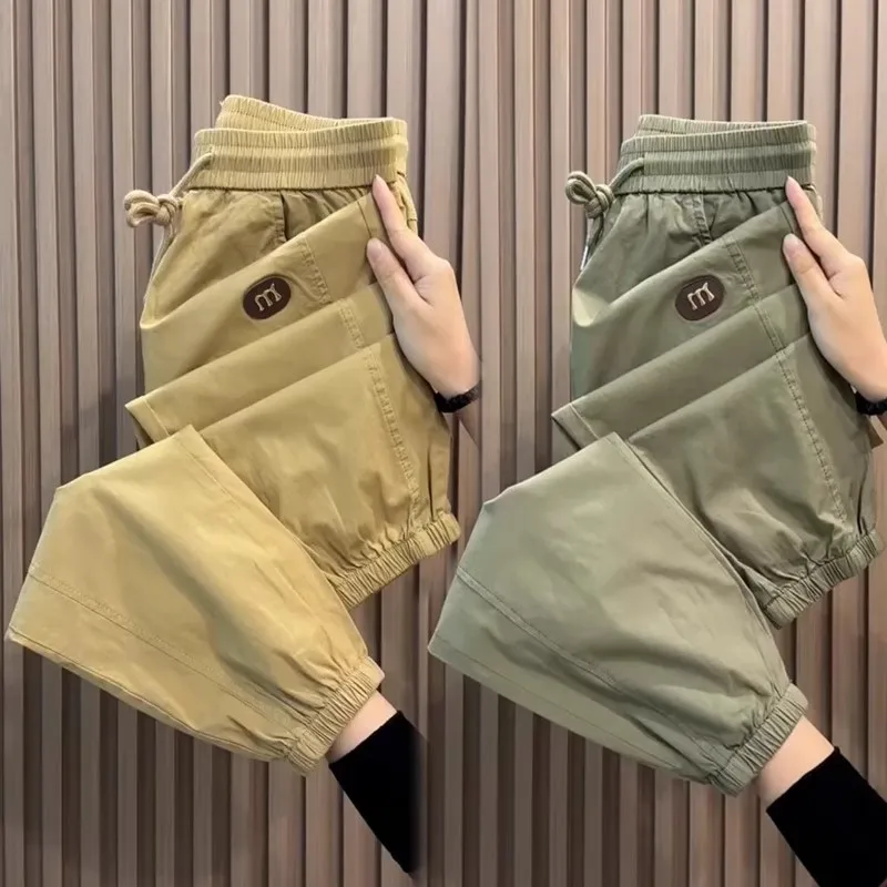 

Ultra-Thin Qui-Dry Men's Summer Casual Pants Elastic Waist Resistant to Dirt And Wear Lightweight Workwear Loose Fit Youthf...