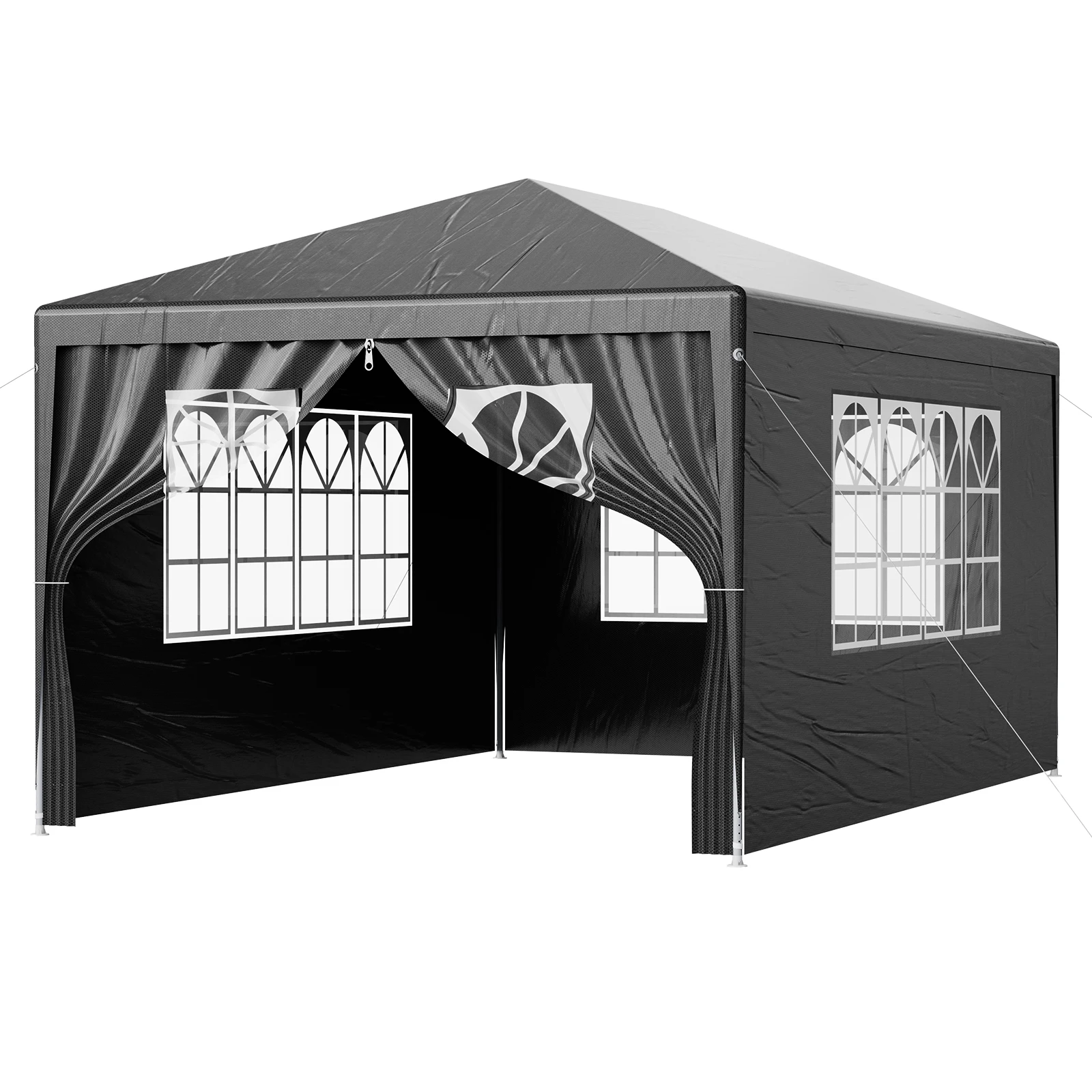 LOEFME 3X4M Outdoor Gazebo Luifel Camping Tent Waterdicht Winddicht UV Zonwering met Afneembare Zijwanden Tent voor DIY Tuin