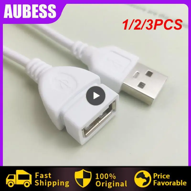 1/2/3PCS Beige White Data Line Wide Scope Of Application Spare Parts Extension Cord Usb Male To Female Usb Male To Female