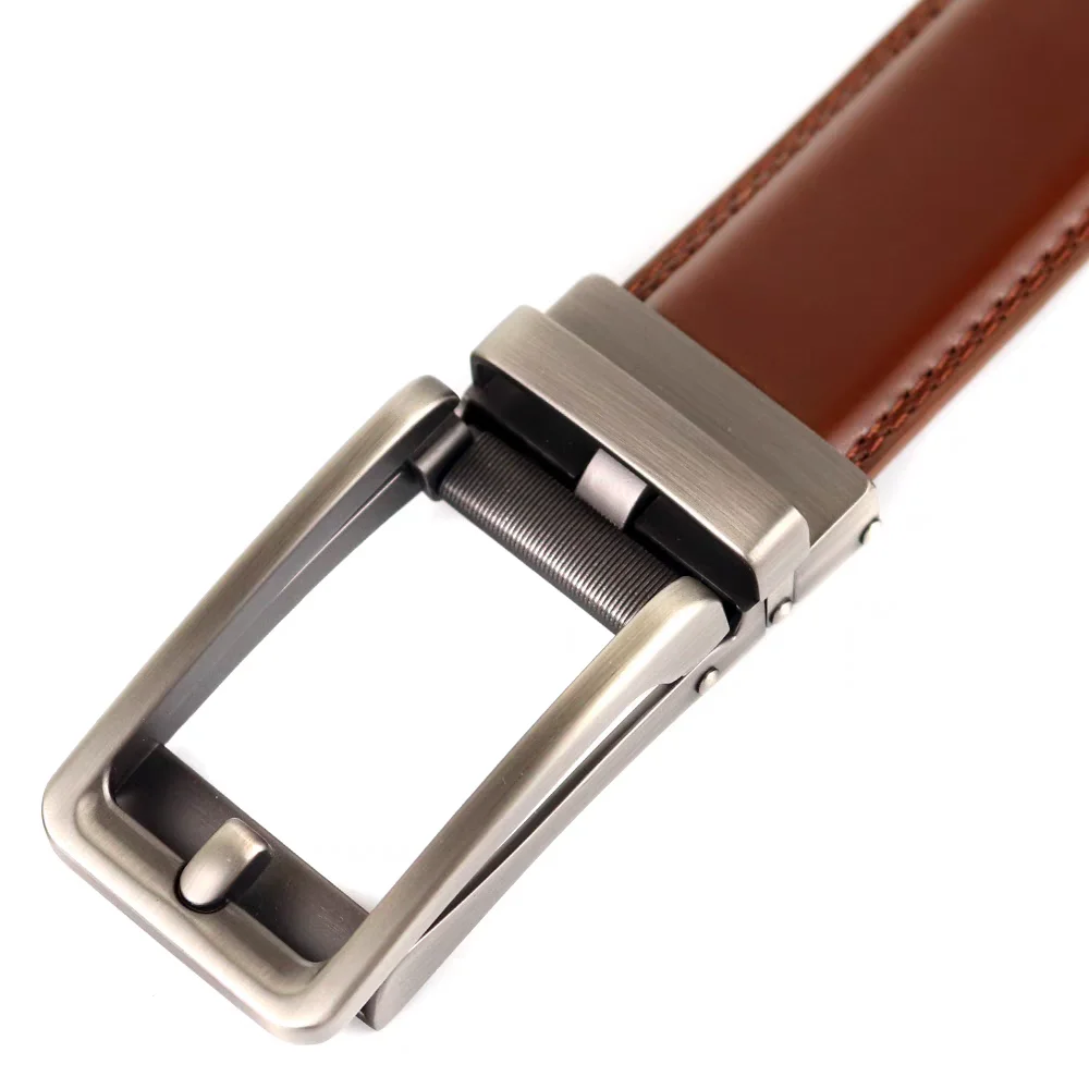 Ceinture pour hommes automatique en cuir véritable ceinture hommes en cuir cliquet réglable véritable cliquet en cuir robe concepteur