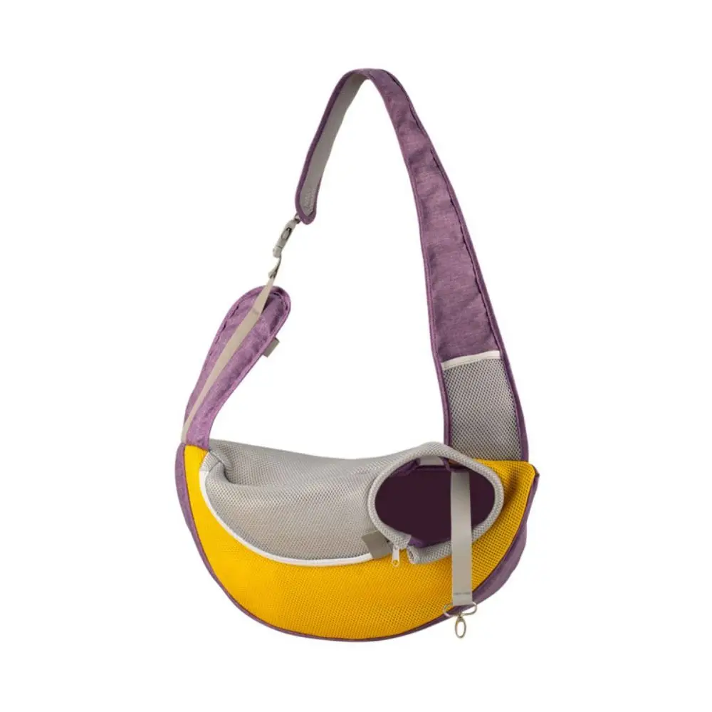 

Hands Free Dog Sling Carrier Bag Colorful Portable Pet Shoulder Bag Safety Hook Pocket Adjustable Strap Cat Tote Pouch