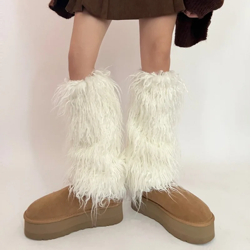 핫 걸 신상 레그 워머 펑크 고딕 플러시 루즈 양말, 메이드 코스프레 의상 액세서리 스타킹, 가을 겨울 쿨 섹시