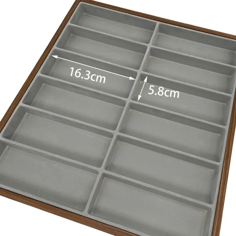 New 12 Grids Walnut Wooden Glasses Storage Rack Sunglasses Display Tray Velvet Eyewear Eyeglasses Storage Organizer Boxes