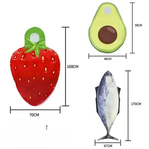 زي حفلة الفاكهة للبالغين ، أسماك الفراولة المطبوعة الإسفنجية ، زي تأثيري طعام الهالوين ، دعاوى المسرح ، مضحك أفضل 8 مبيعا من الفراولة شورت كيك تأثيري - رقم 4