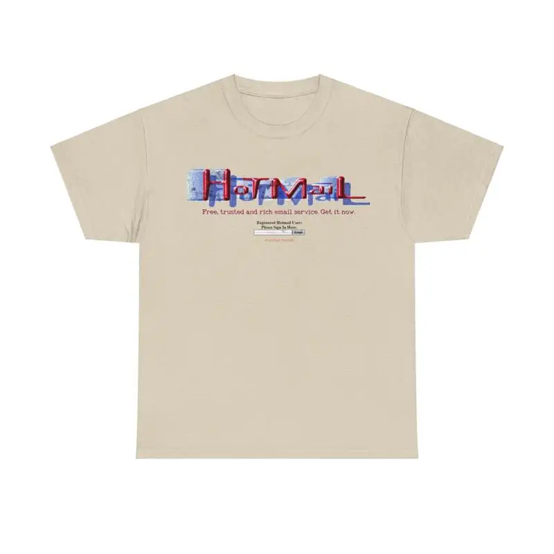 Hotmail Fornecedor de serviço de e-mail camiseta nostálgica