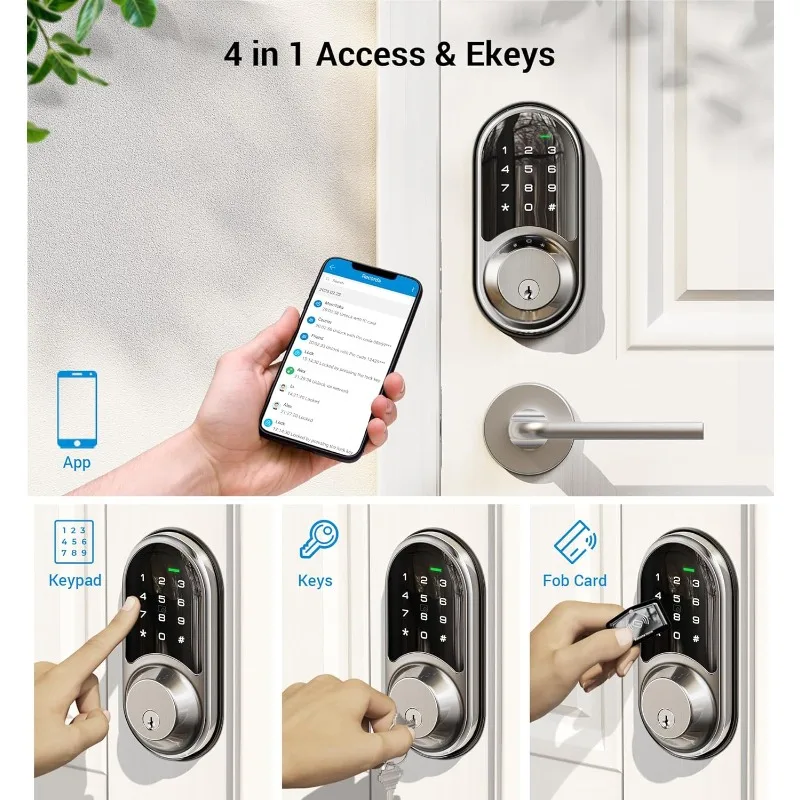Smart Lock, Keyless Entry Door Lock Smart Locks for Front Door with App Control, Electronic Digital Lock with Touchscreen Keypad