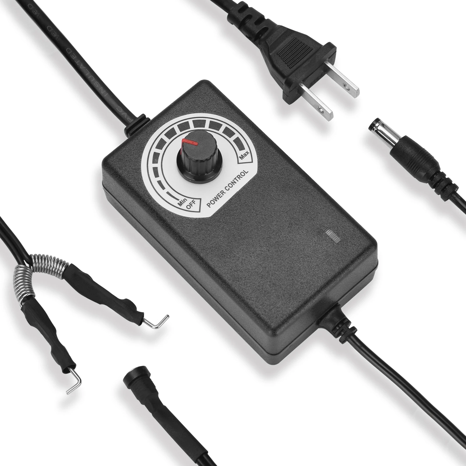 Atomus regulador de tensão de tatuagem, interface dc, fonte de alimentação de tatuagem com cabeça de conversão de cabo de clipe para máquina de bobina de tatuagem