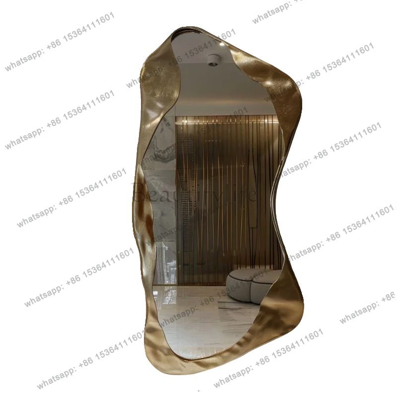 Apartment Gold Decorative Mirrors Wall Aesthetic Living Room Mirrors Full Body Design Irregular Specchio Home Decorations