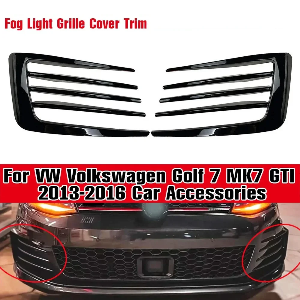 Car Fog Frame Lamp Trim Blade Strip Light Eyebrow Cover Front Bumper Wind Knife For VW Volkswagen Golf 7 MK7 GTI GTD 2012-2017