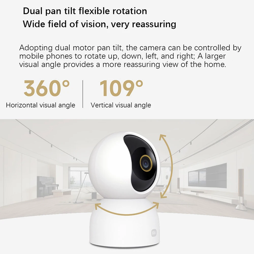 Xiaomi Smart Camera 3 Pan Tilt Edition Mi 360° Home Security Camera Wireless Dual Band WiFi Smart Full Colour AI Human Detection