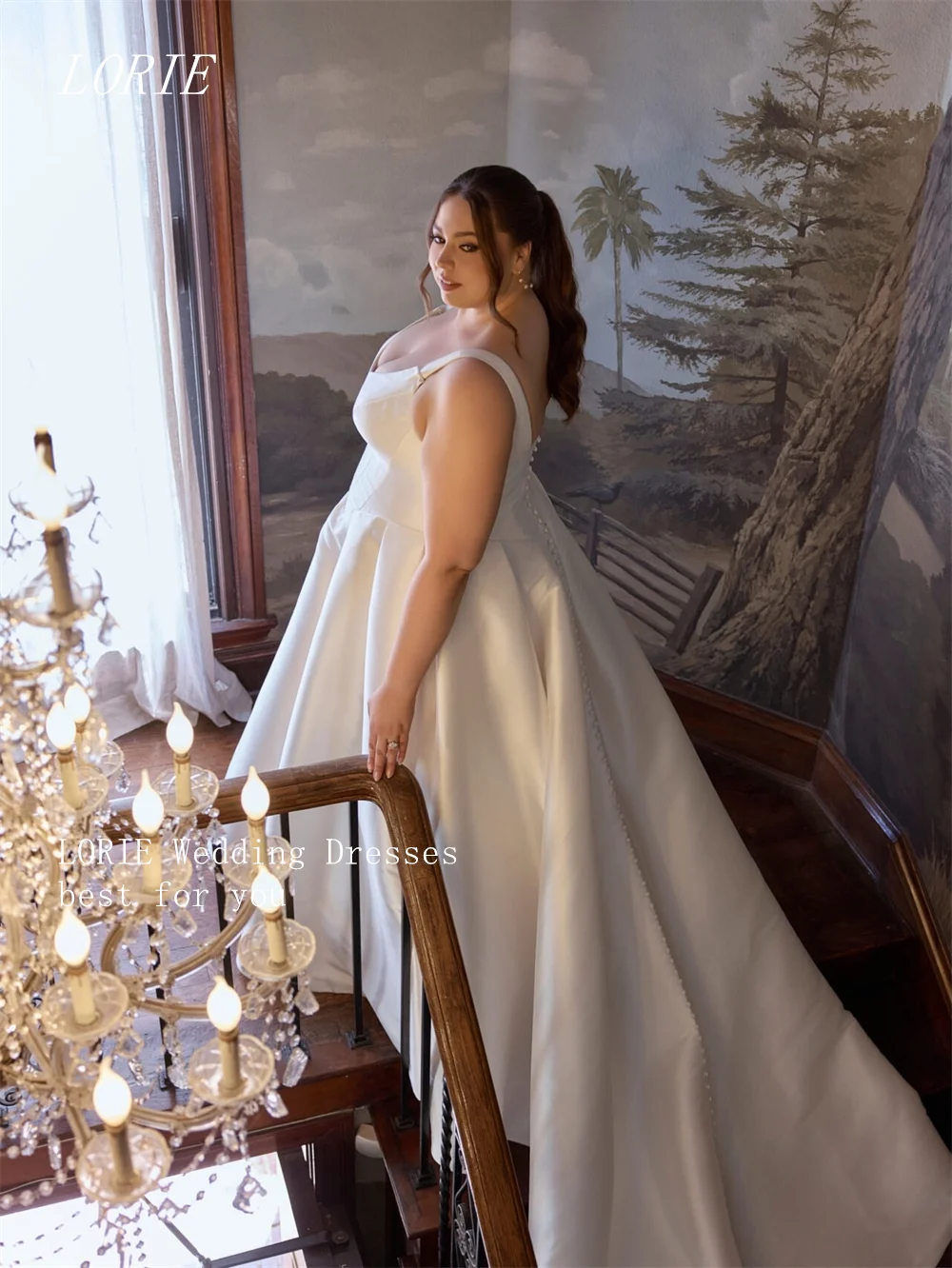 LORIE Elegant A Line Civil Wedding Dress Simple V Neck Bridal Dresses Spaghetti Strap Engagement Wedding Gown Customized 2026