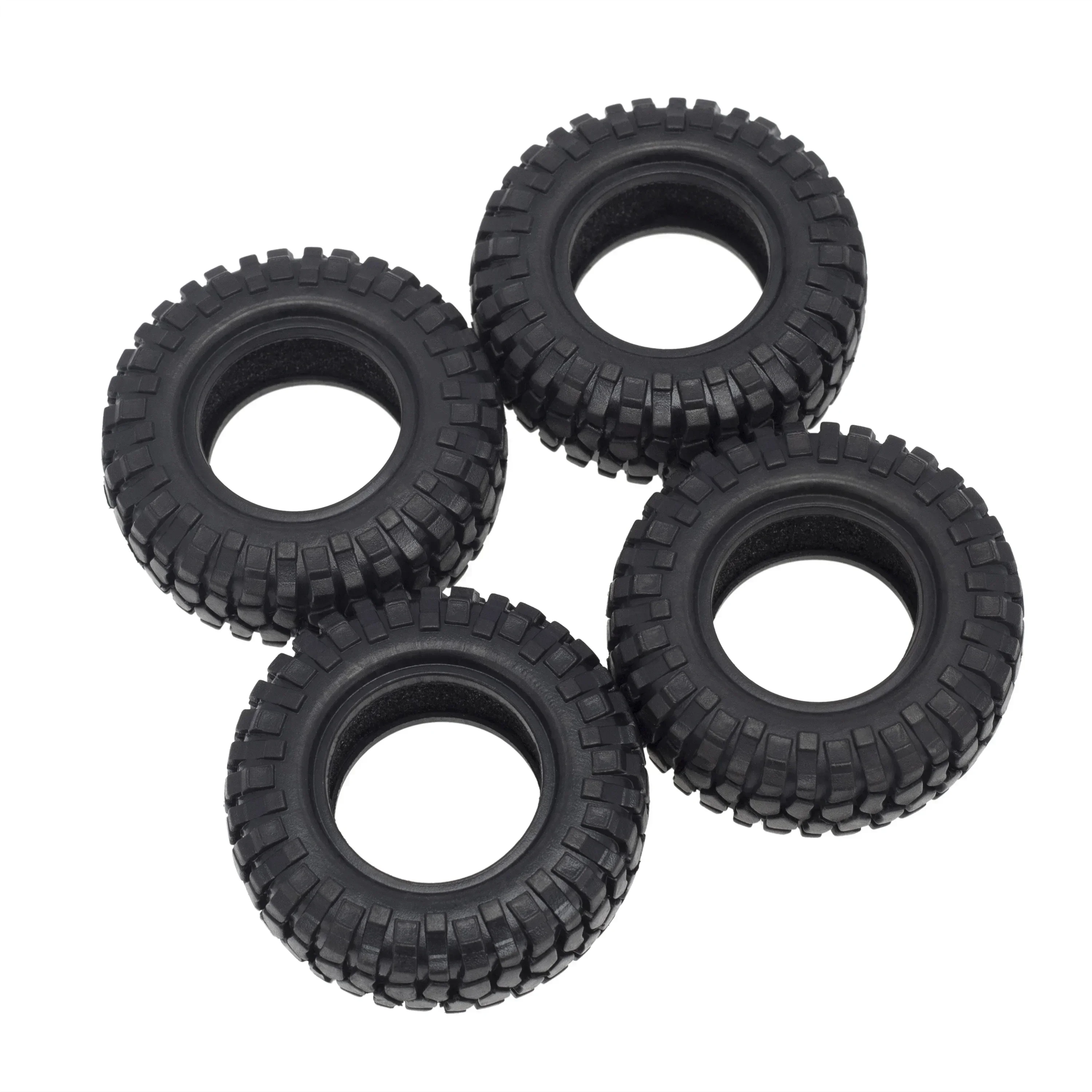 4 Uds 48mm 1,0 neumáticos de rueda de goma suave para 1/24 coche trepador de control remoto Axial SCX24 90081 AXI00002 piezas de mejora