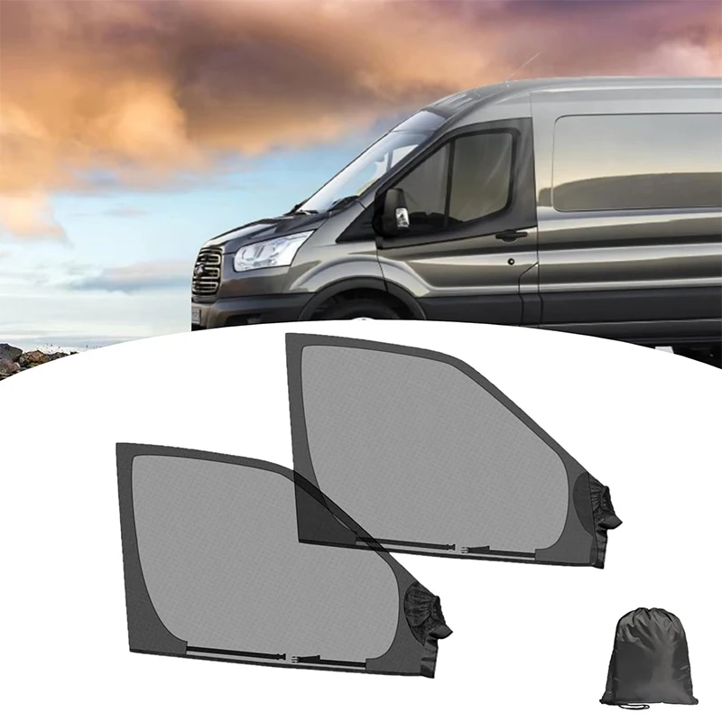 1 par de pantallas magnéticas de malla de 106*74cm, mosquitera para ventana, cortina de protección UV para Mercedes-Benz Sprinter Ram
