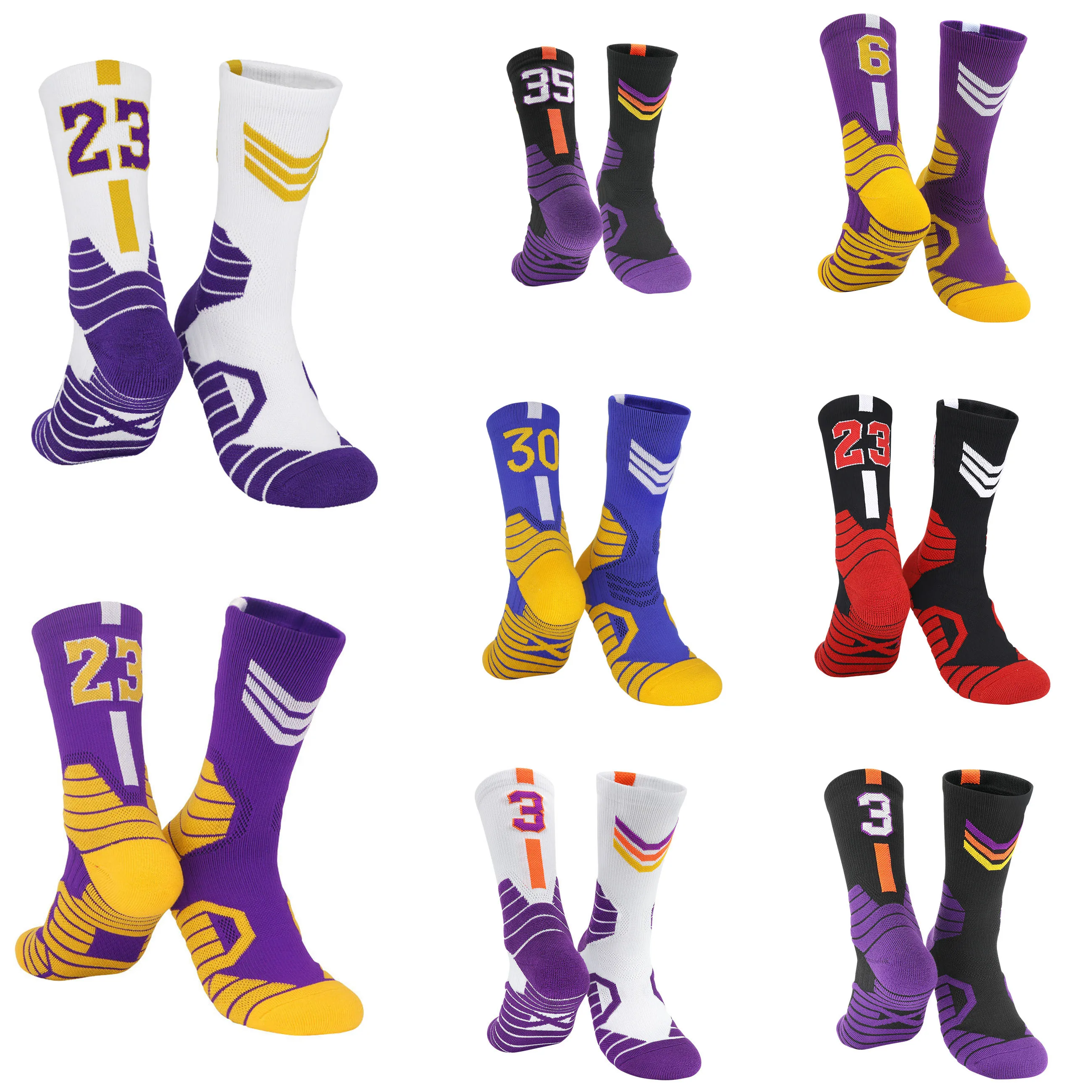 Elite mid size basketball socks with thickened soles for professional combat sweat wicking, breathable, and high top sports sock