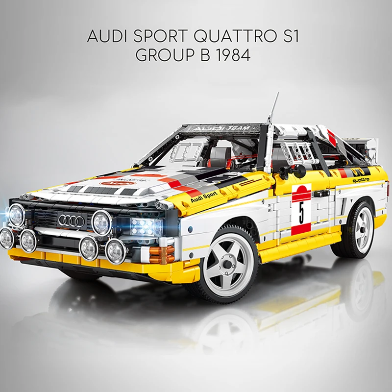 

1:8 MOC гоночный автомобиль City Speed Champions Sports Quattro S1 Строительные блоки Кирпичи Детские игрушки в подарок Суперкар Гонщики Классический автомобиль