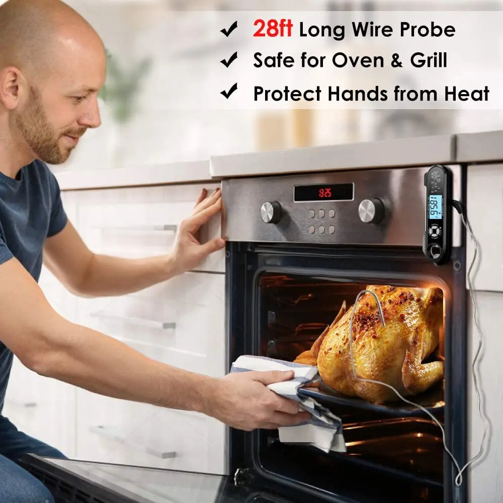 CMHI-Meat Thermometer Dual Probe Instant Read Food Meat Thermometers For Cooking With Alarm Function And Backlight