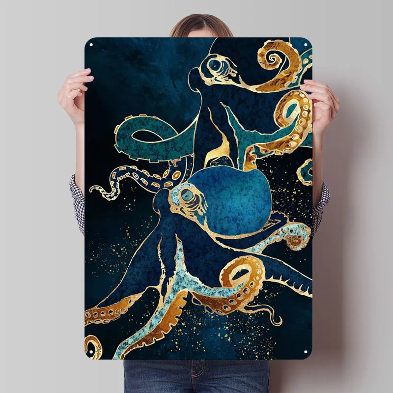 تحت الماء حلم IX علامات معدنية الحيوان المشارك غرفة نوم الديكور غرفة المعيشة مخصص صفيح تسجيل ل جدار الفن الديكور بار