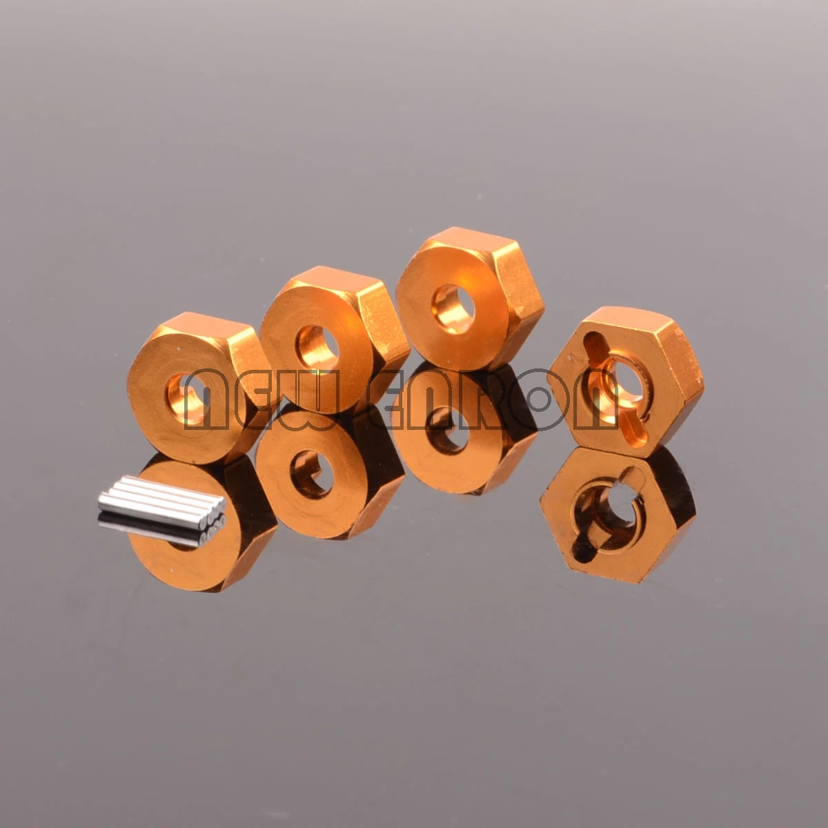 NEW ENRON 4Pc 1:10 Aluminum 12mm Wheel Hex Hub & PIN 5MM Thickness For RC Axial Crawler Car 1/10 Rock Yeti AX90026