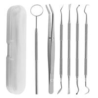 6-Piece Spot Stainless Steel Dental Tool Set - Mouth Mirror & Calculus Remover Kit for Adult Oral Care Silver