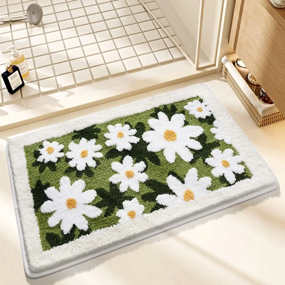 Modern Minimalist Small Fresh Floral Bathroom Floor Mat Non-Slip Soft Durable Absorbent Floor Mat 30*50cm Carpet Kitchen Use