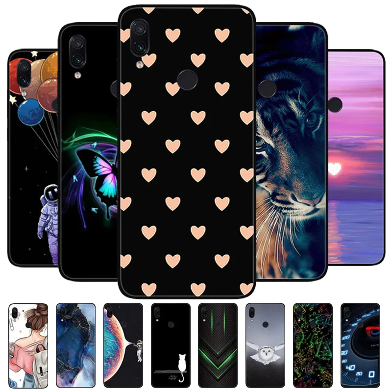 

Чехол для Xiaomi Redmi Note 7 Note7 Pro, черный, милый, модный, мягкий силиконовый чехол из ТПУ для Redmi Note 7 Note 7 Pro, защитная сумка для телефона