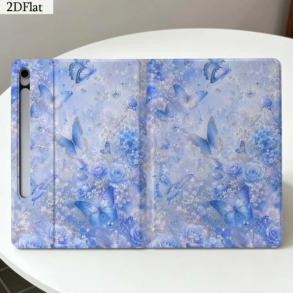 Blue White Cherry Blossom For Samsung Galaxy Tab S11 S10 S9 S8 S7 S6 A11 A10.1 A9 A8 A7 Ultra FE Plus Soft Tablet Case Gift