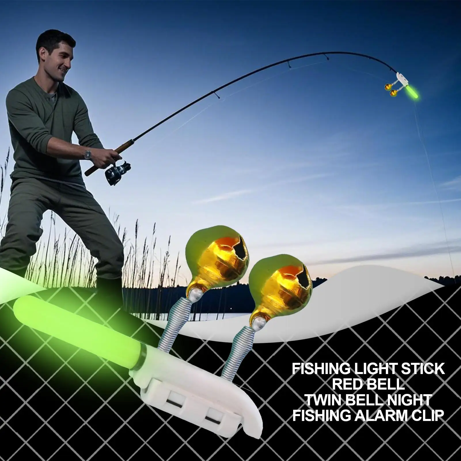 

Fishing Pole Clamp on Light Waterproof Fishing Rod Tip Lamp Rechargeable Fish Finder Alert Glow Convenient for Fishing lover